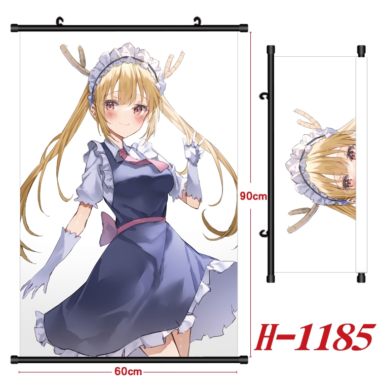 Miss Kobayashis Dragon Maid Anime Black Plastic Rod Canvas Painting 60X90CM  H1185