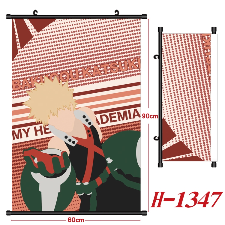 My Hero Academia Anime Black Plastic Rod Canvas Painting 60X90CM H1347