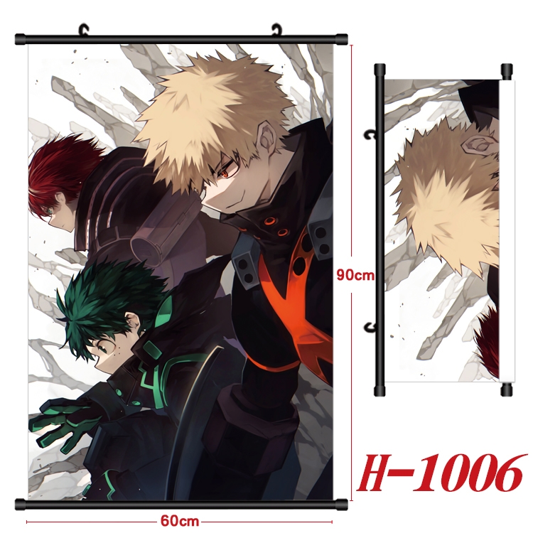 My Hero Academia Anime Black Plastic Rod Canvas Painting 60X90CM  H1006