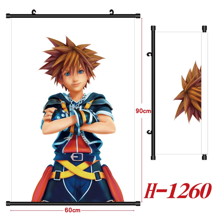 kingdom hearts Anime Black Plastic Rod Canvas Painting 60X90CM  H1260