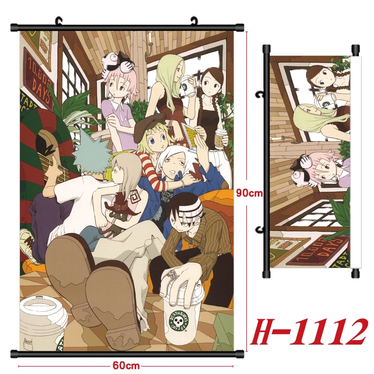 Soul Eater Anime Black Plastic Rod Canvas Painting 60X90CM H1112