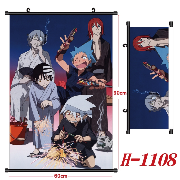 Soul Eater Anime Black Plastic Rod Canvas Painting 60X90CM  H1108