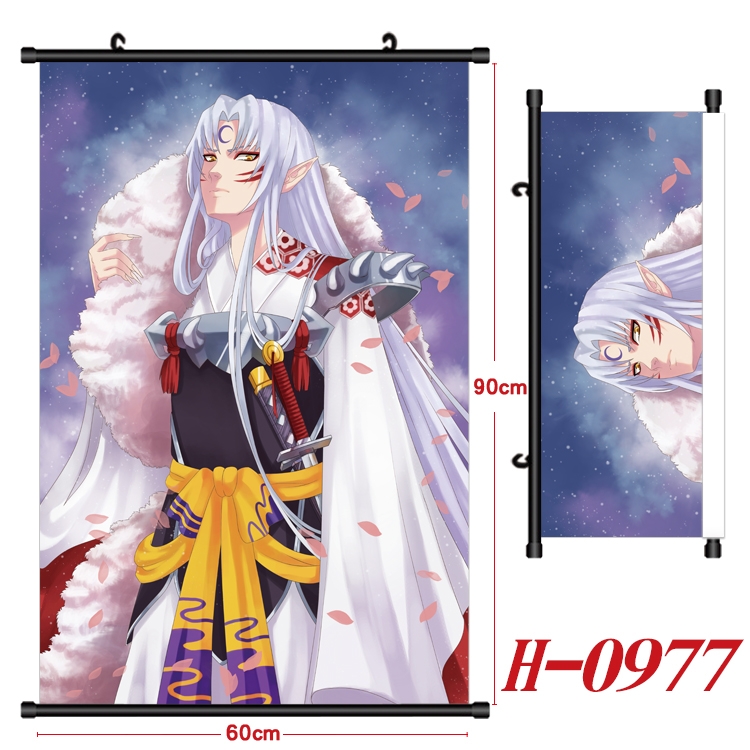 Inuyasha Anime Black Plastic Rod Canvas Painting 60X90CM H0977