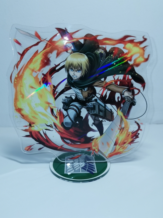 Shingeki no Kyojin Anime Laser Acrylic Humanoid  keychain Standing Plates