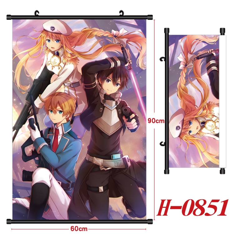 Sword Art Online Anime Black Plastic Rod Canvas Painting 60X90CM  H0851