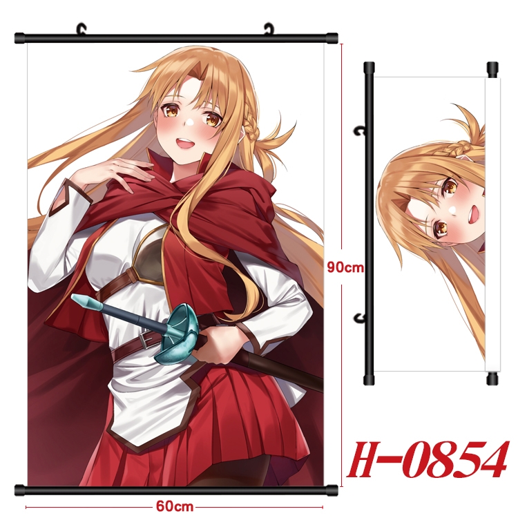 Sword Art Online Anime Black Plastic Rod Canvas Painting 60X90CM H0854