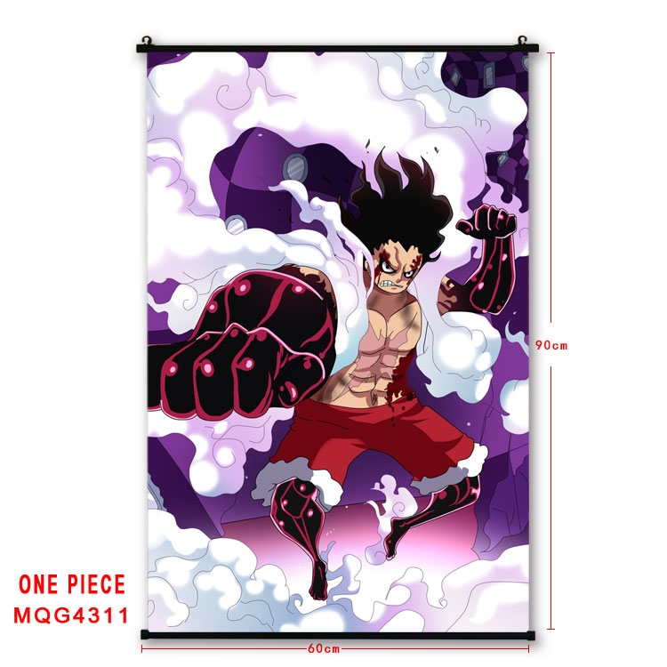 One Piece black Plastic rod Cloth painting Wall Scroll 60X90CM  MQG-4311