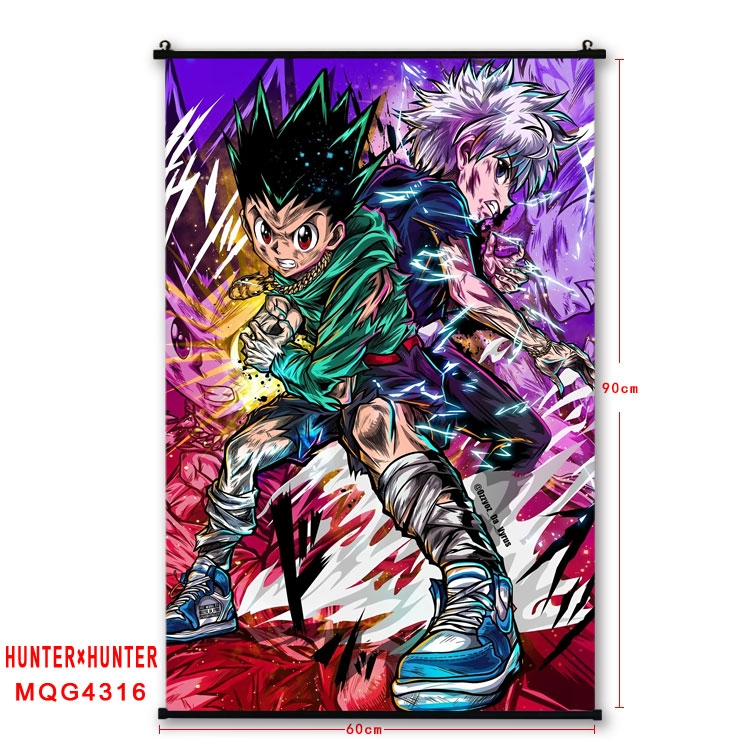 HunterXHunter  black Plastic rod Cloth painting Wall Scroll 60X90CM   MQG-4316