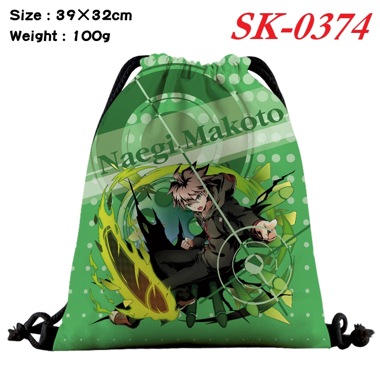 Dangan-Ronpa cartoon Waterproof Nylon Full Color Drawstring Pocket 39x32cm SK-0374