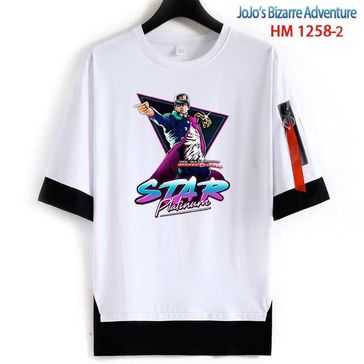 JoJos Bizarre Adventure Cotton Crew Neck Fake Two-Piece Short Sleeve T-Shirt from S to 4XL   HM 1258 2