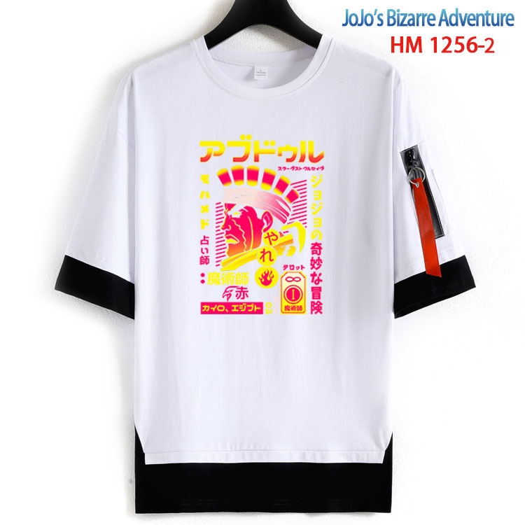 JoJos Bizarre Adventure Cotton Crew Neck Fake Two-Piece Short Sleeve T-Shirt from S to 4XL HM 1256 2