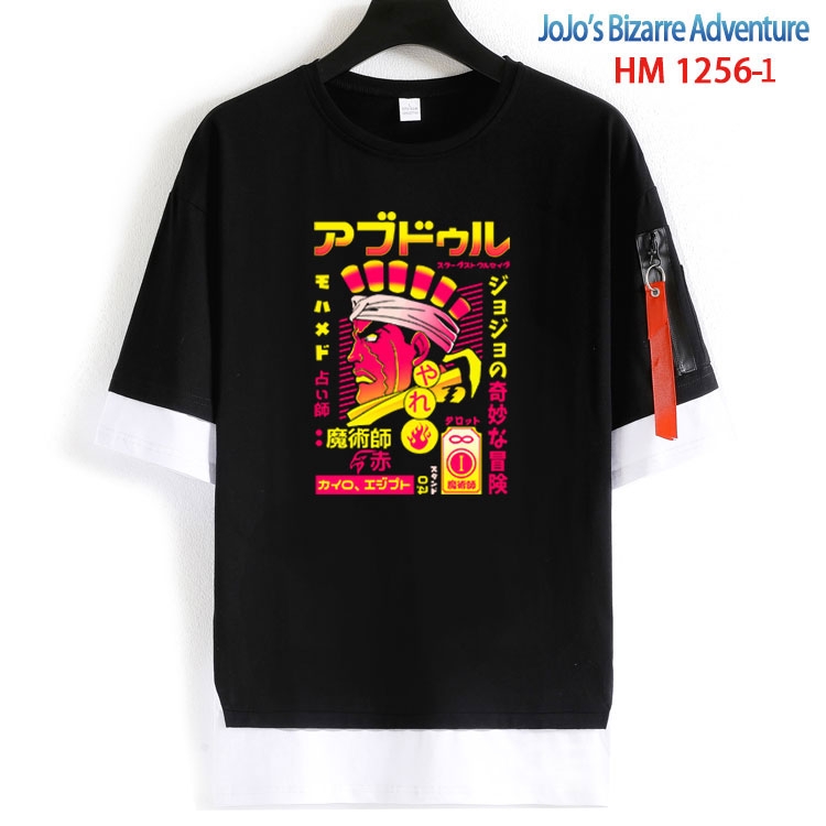 JoJos Bizarre Adventure Cotton Crew Neck Fake Two-Piece Short Sleeve T-Shirt from S to 4XL  HM 1256 1
