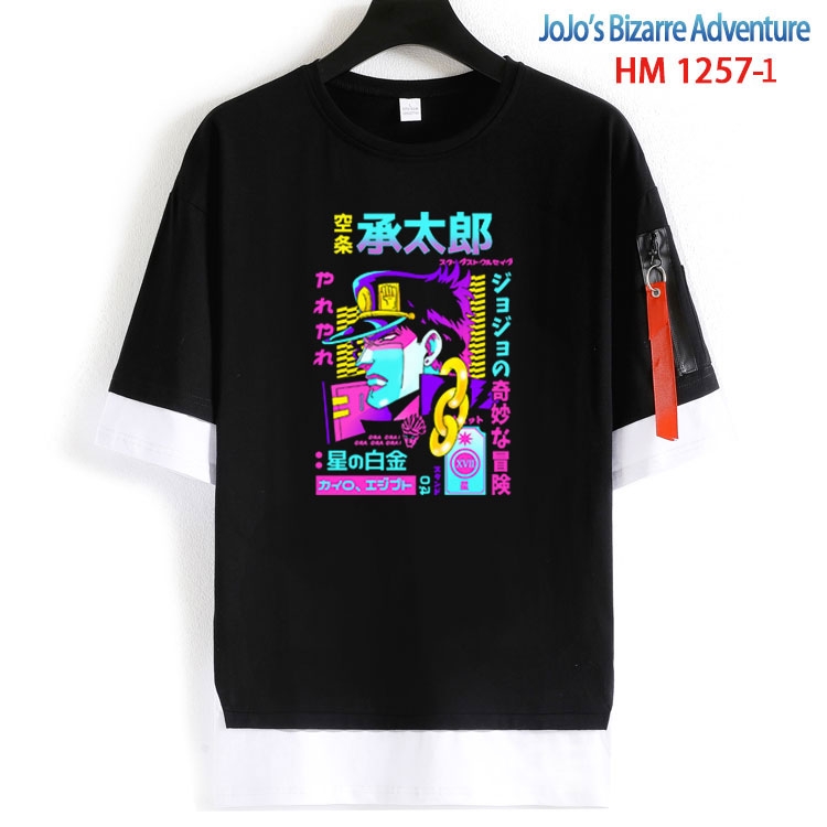 JoJos Bizarre Adventure Cotton Crew Neck Fake Two-Piece Short Sleeve T-Shirt from S to 4XL  HM 1257 1