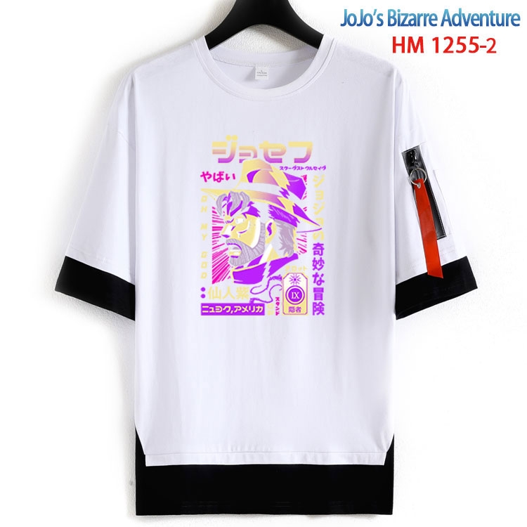 JoJos Bizarre Adventure Cotton Crew Neck Fake Two-Piece Short Sleeve T-Shirt from S to 4XL   HM 1255 2