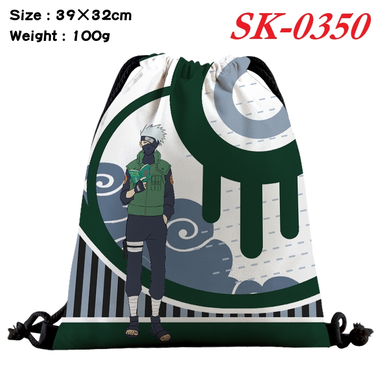 Naruto cartoon Waterproof Nylon Full Color Drawstring Pocket 39x32cm SK-0350