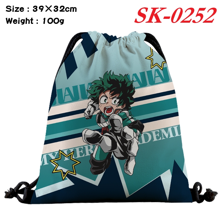 My Hero Academia cartoon Waterproof Nylon Full Color Drawstring Pocket 39x32cm SK-0252