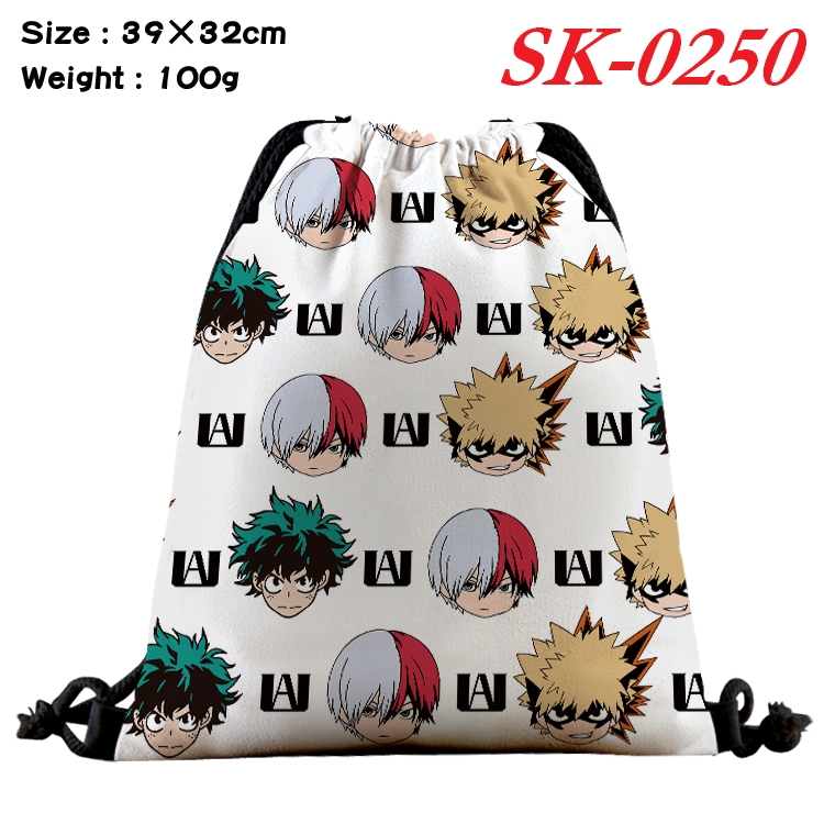 My Hero Academia cartoon Waterproof Nylon Full Color Drawstring Pocket 39x32cm SK-0250