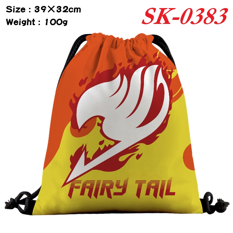Fairy tail cartoon Waterproof Nylon Full Color Drawstring Pocket 39x32cm  SK-0383
