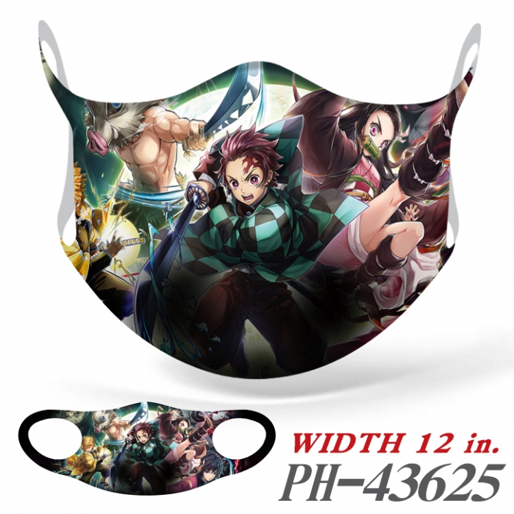 Demon Slayer Kimets Anime full color ice silk seamless mask price for 5 pcs PH-43625A