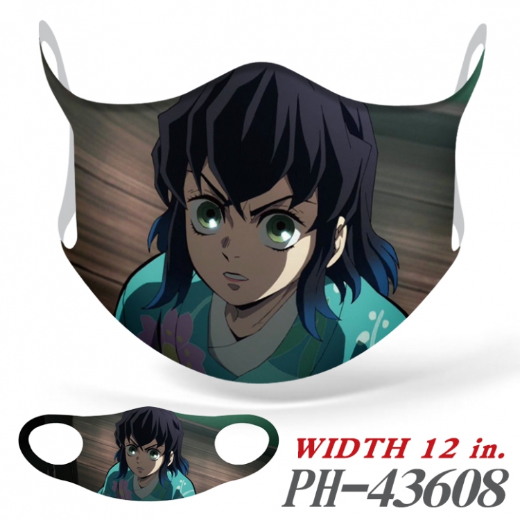 Demon Slayer Kimets Anime full color ice silk seamless mask price for 5 pcs PH-43608A