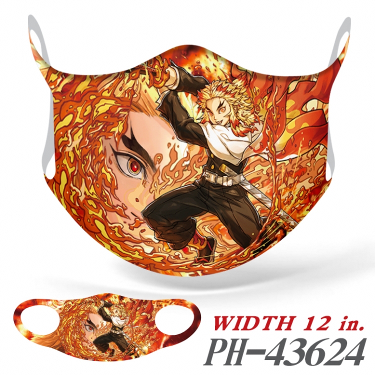 Demon Slayer Kimets Anime full color ice silk seamless mask price for 5 pcs  PH-43624A