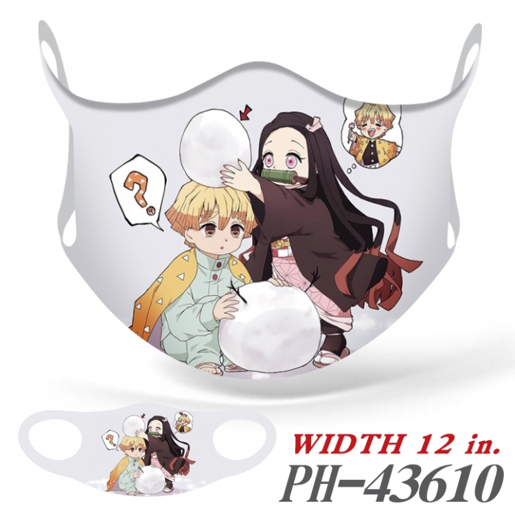 Demon Slayer Kimets Anime full color ice silk seamless mask price for 5 pcs  PH-43610A