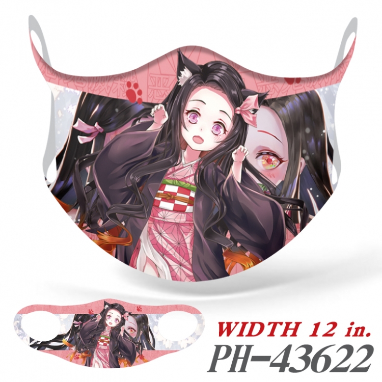 Demon Slayer Kimets Anime full color ice silk seamless mask price for 5 pcs PH-43622A