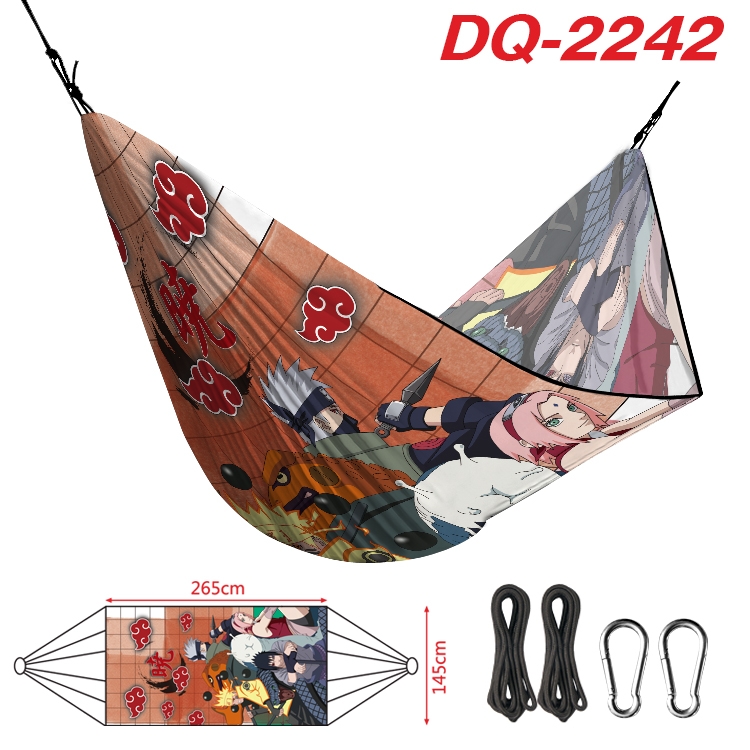 Naruto Outdoor full color watermark printing hammock 265x145cm DQ-2242