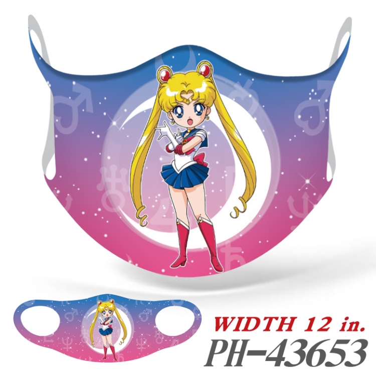 sailormoon Full color Ice silk seamless Mask  price for 5 pcs PH-43653A