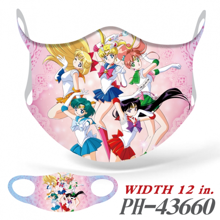 sailormoon Full color Ice silk seamless Mask  price for 5 pcs  PH-43660A