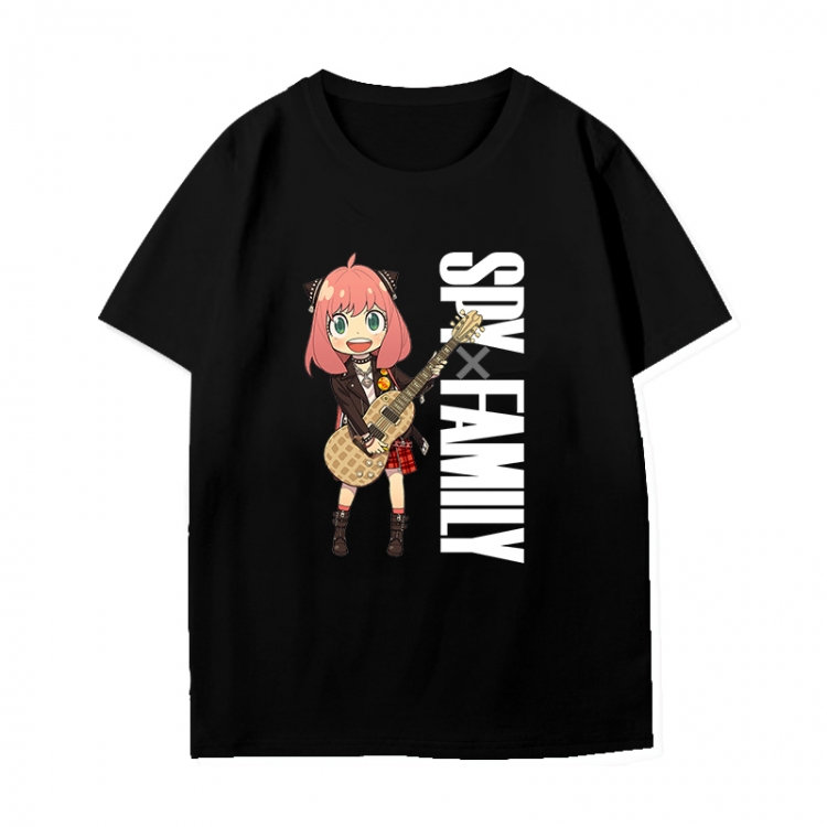 SPY×FAMILY Anime peripheral black and white short-sleeved T-shirt from S to 3XL
