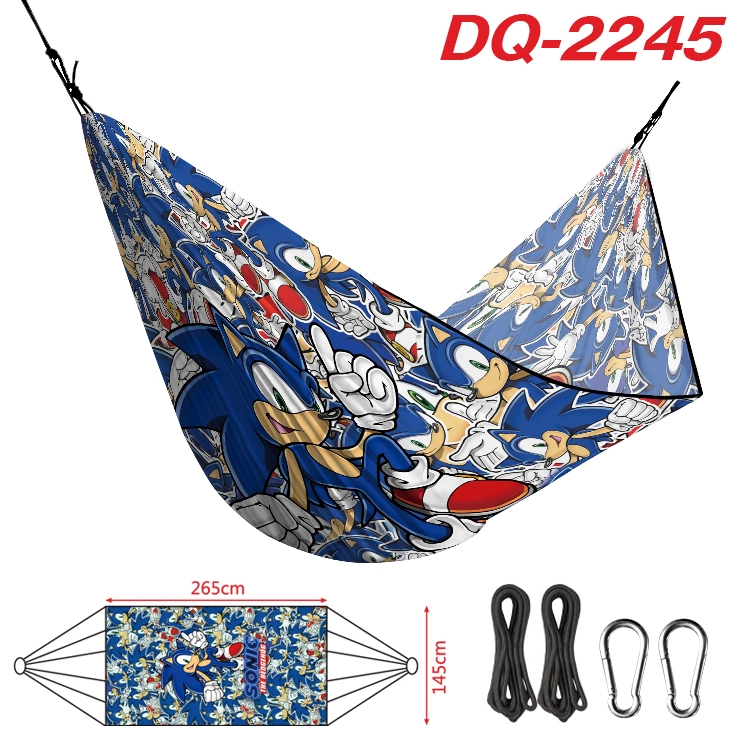 Sonic the Hedgehog Outdoor full color watermark printing hammock 265x145cm DQ-2245