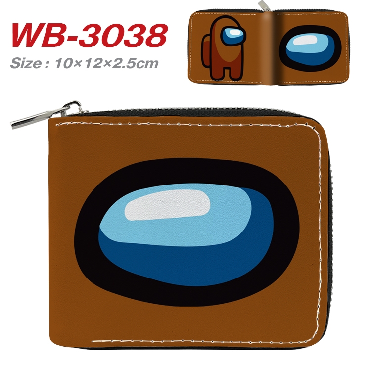Among us Anime Full Color Short All Inclusive Zipper Wallet 10x12x2.5cm WB-3038A