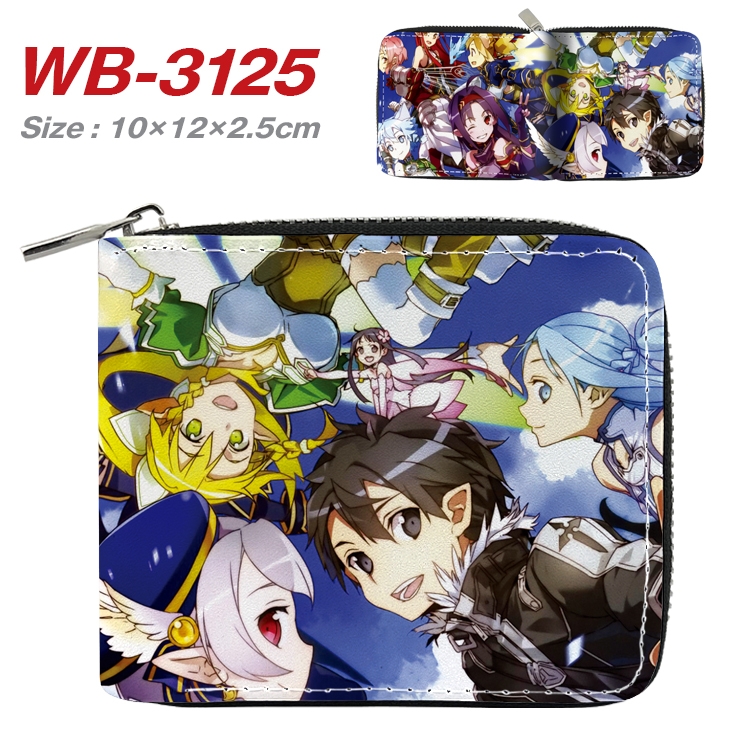 Sword Art Online  Anime Full Color Short All Inclusive Zipper Wallet 10x12x2.5cm WB-3125A