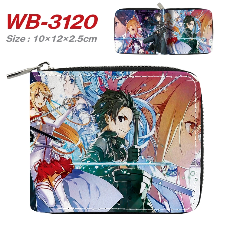 Sword Art Online  Anime Full Color Short All Inclusive Zipper Wallet 10x12x2.5cm WB-3120A
