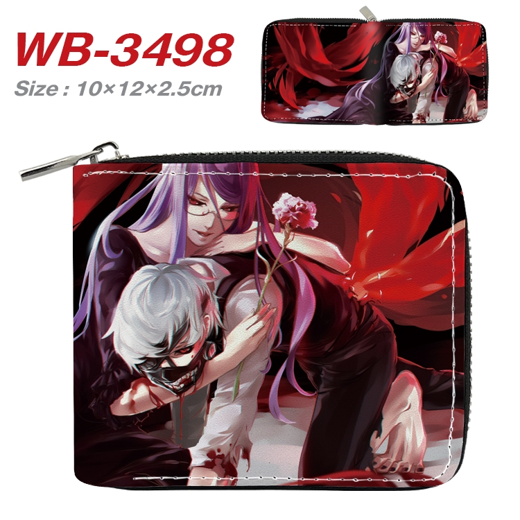 Tokyo Ghoul Anime Full Color Short All Inclusive Zipper Wallet 10x12x2.5cm  WB-3498A