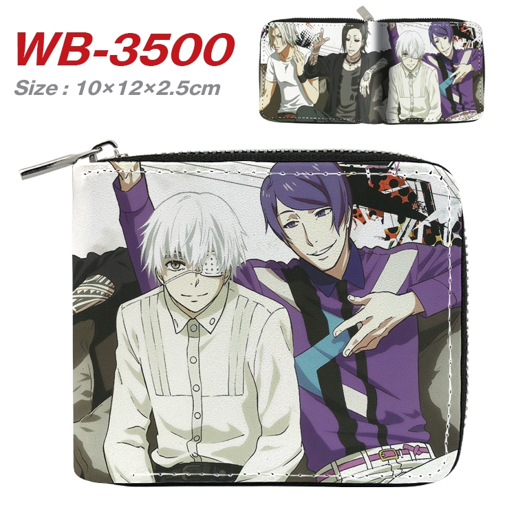 Tokyo Ghoul Anime Full Color Short All Inclusive Zipper Wallet 10x12x2.5cm  WB-3500A