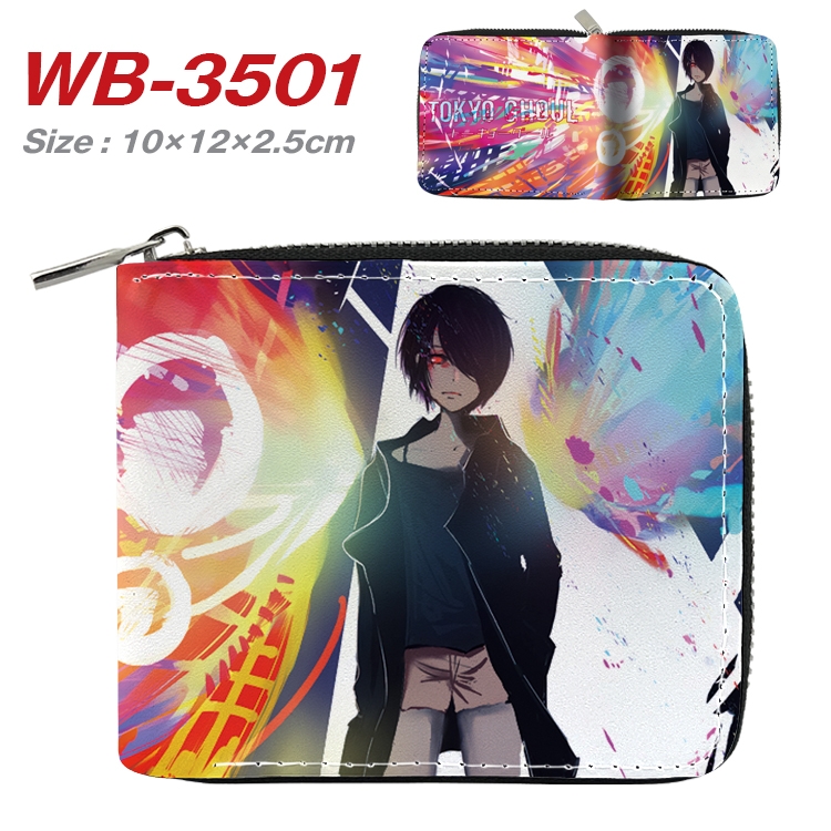 Tokyo Ghoul Anime Full Color Short All Inclusive Zipper Wallet 10x12x2.5cm  WB-3501A