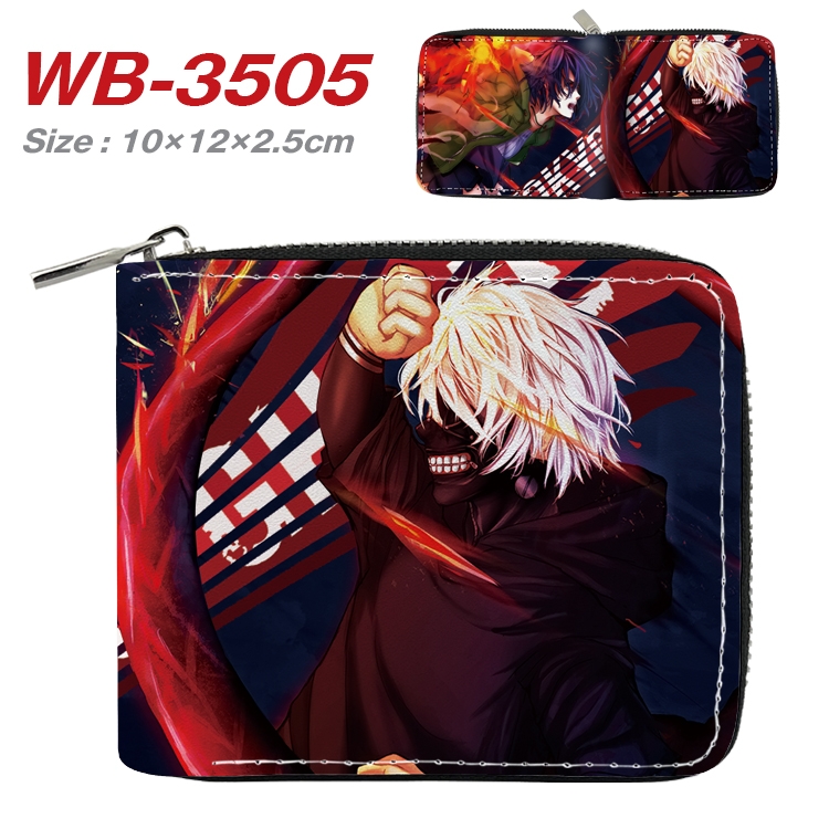 Tokyo Ghoul Anime Full Color Short All Inclusive Zipper Wallet 10x12x2.5cm WB-3505A