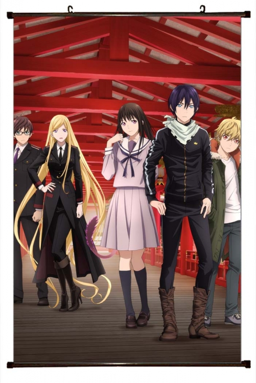 Noragami Anime black Plastic rod Cloth painting Wall Scroll 60X90CM  Y4-20