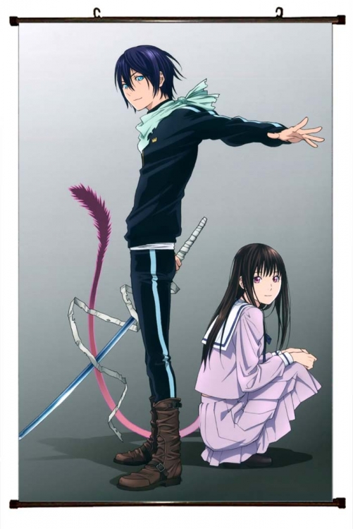 Noragami Anime black Plastic rod Cloth painting Wall Scroll 60X90CM Y4-7