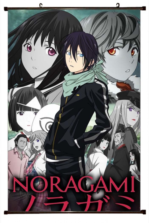 Noragami Anime black Plastic rod Cloth painting Wall Scroll 60X90CM  Y4-2
