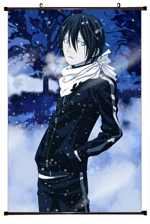 Noragami Anime black Plastic rod Cloth painting Wall Scroll 60X90CM  Y4-40