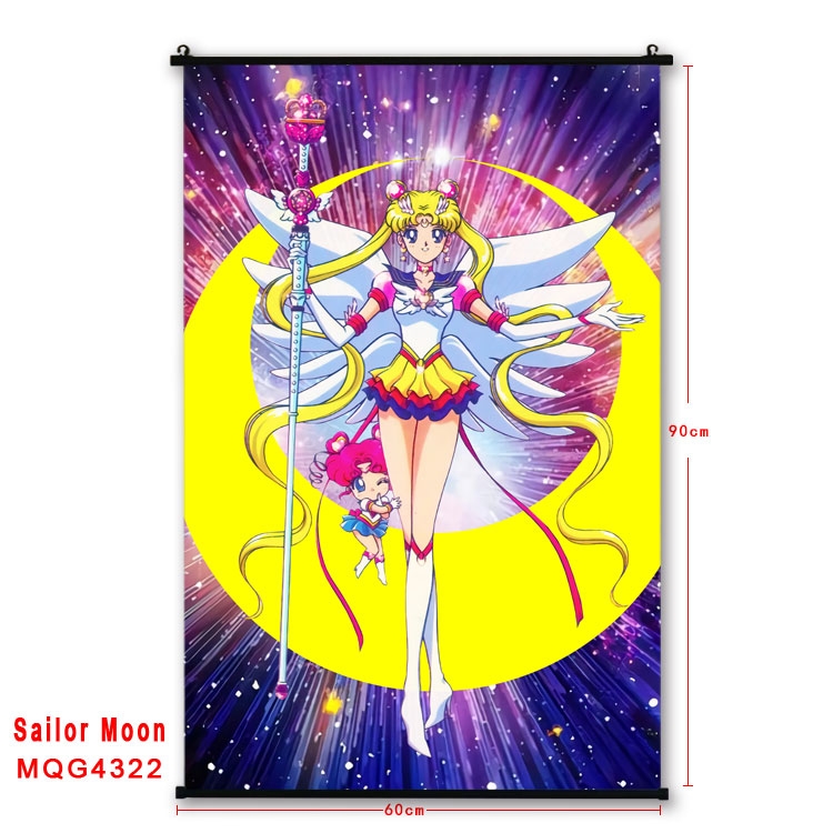 sailormoon black Plastic rod Cloth painting Wall Scroll 60X90CM MQG-4322