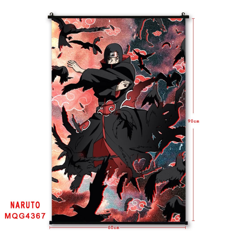 Naruto black Plastic rod Cloth painting Wall Scroll 60X90CM  MQG-4367
