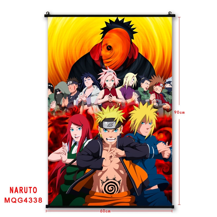 Naruto black Plastic rod Cloth painting Wall Scroll 60X90CM MQG-4338