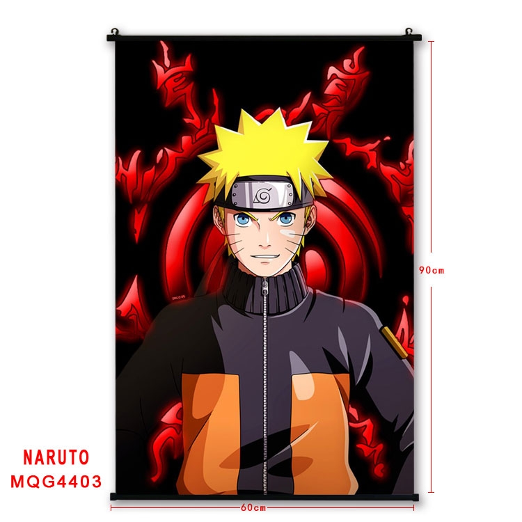 Naruto black Plastic rod Cloth painting Wall Scroll 60X90CM MQG-4403