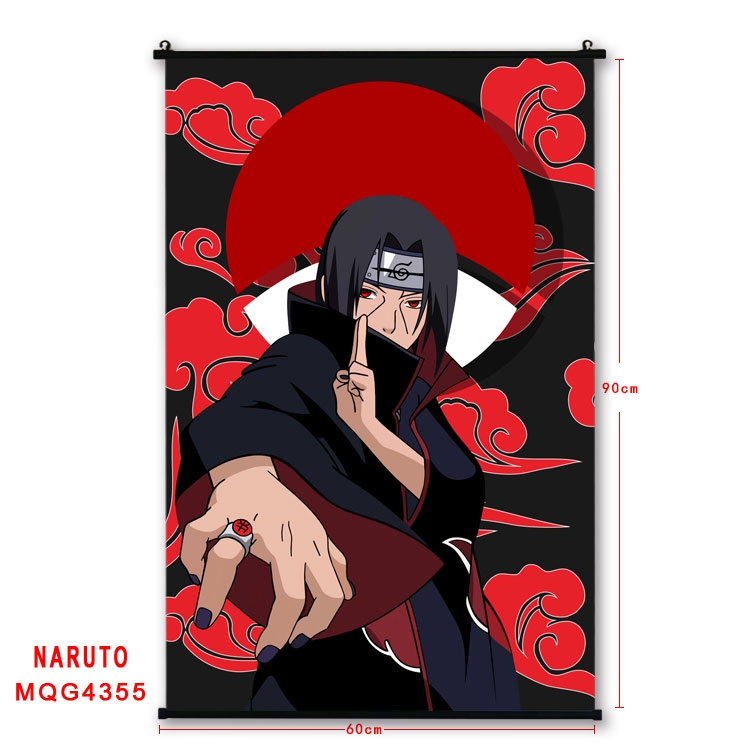 Naruto black Plastic rod Cloth painting Wall Scroll 60X90CM  MQG-4355