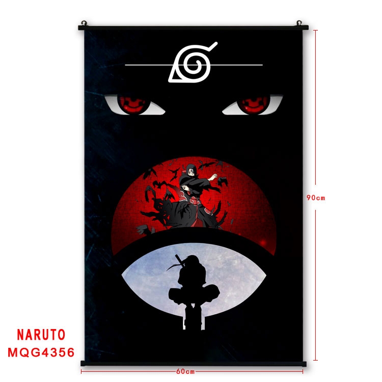 Naruto black Plastic rod Cloth painting Wall Scroll 60X90CM  MQG-4356