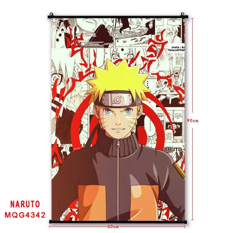 Naruto black Plastic rod Cloth painting Wall Scroll 60X90CM  MQG-4342